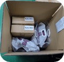 Rack-specific cable kit in labeled carton